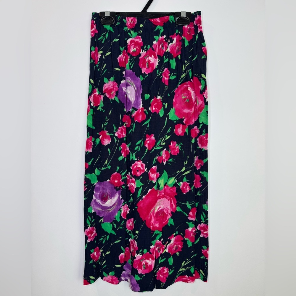 Vintage Floral Maxi Skirt size small Flowers